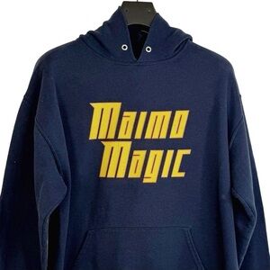 MAIMO MAGIC (1 of a Kind) JERZEES NUBLEND Men's Sick Font Navy Graphic Hoodie M